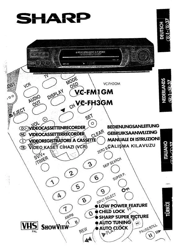 Mode d'emploi SHARP VC-FM1GM