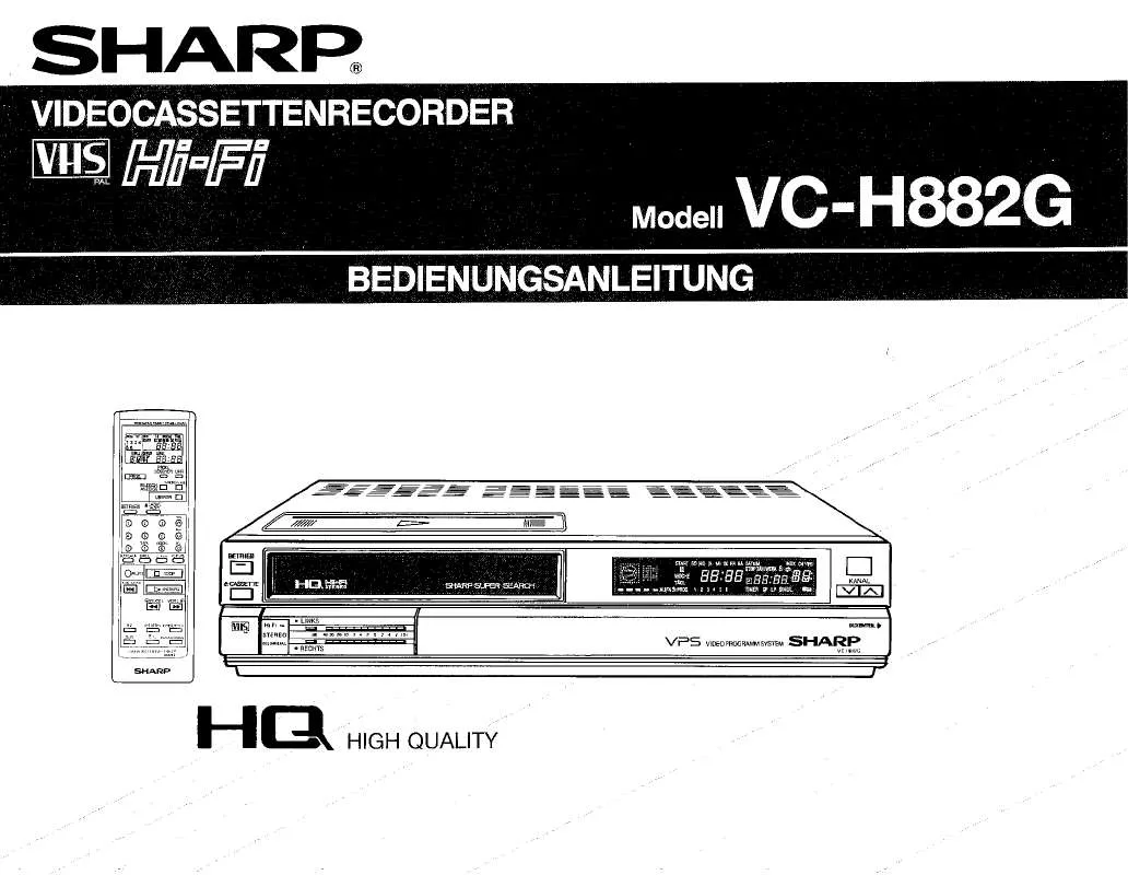 Mode d'emploi SHARP VC-H882G