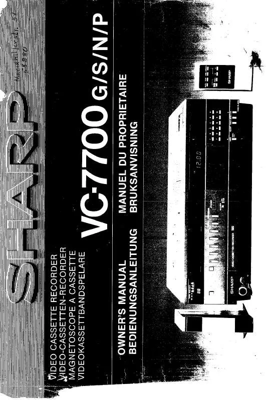 Mode d'emploi SHARP VC-7700