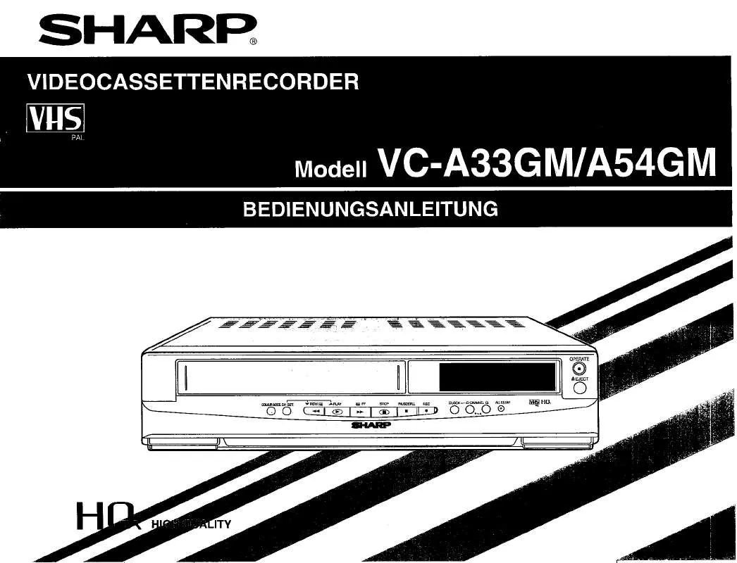 Mode d'emploi SHARP VC-A33GM