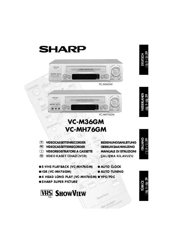 Mode d'emploi SHARP VC-M36GMS