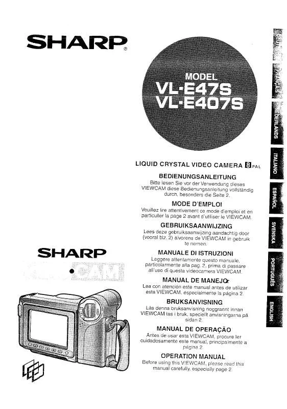 Mode d'emploi SHARP VL-E47S