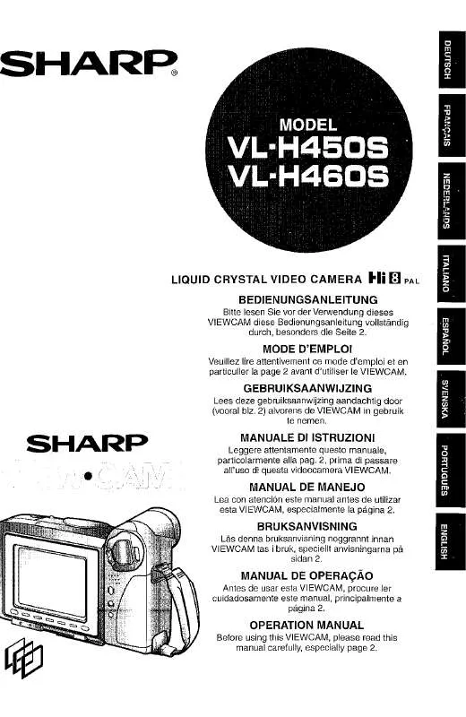 Mode d'emploi SHARP VL-H460S