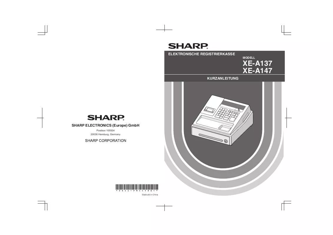 Mode d'emploi SHARP XE-A137