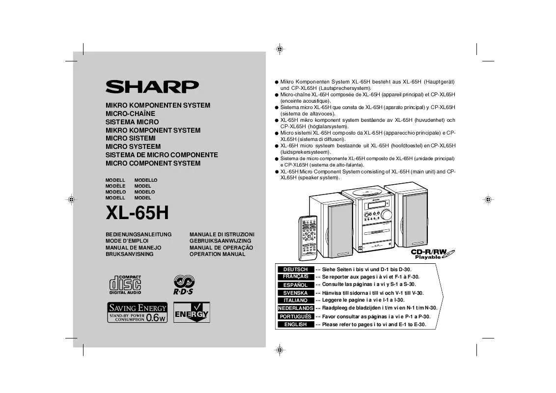Mode d'emploi SHARP XL-65H