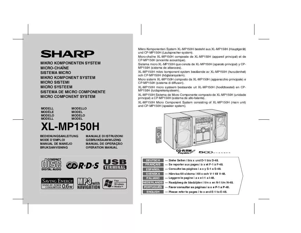 Mode d'emploi SHARP XL-MP150H
