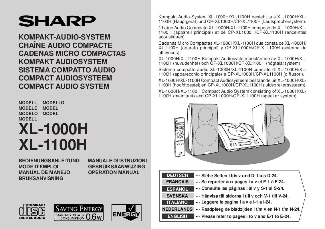 Mode d'emploi SHARP XL-1000H