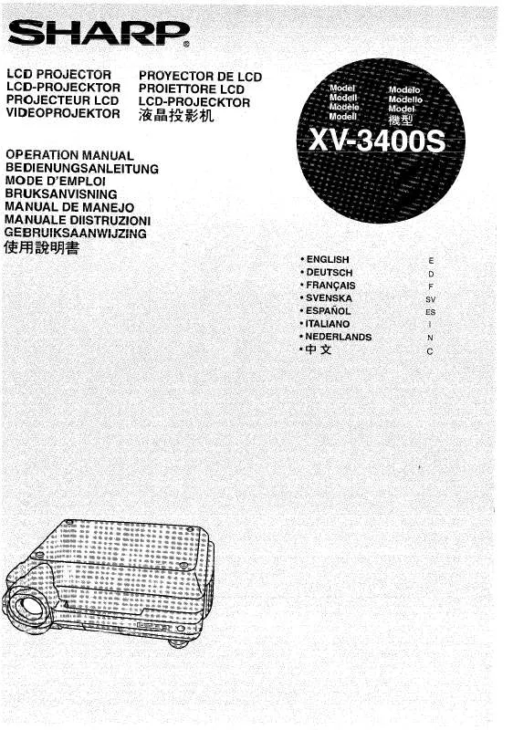 Mode d'emploi SHARP XV-3400S