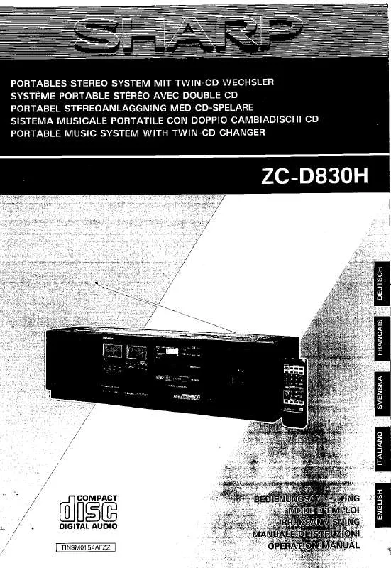 Mode d'emploi SHARP ZC-D830H