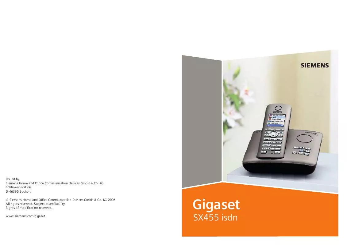 Mode d'emploi SIEMENS GIGASET SX455 ISDN