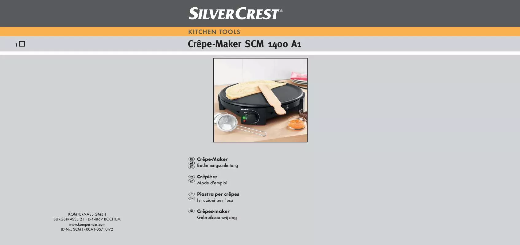 Mode d'emploi SILVERCREST SCM 1400 A1