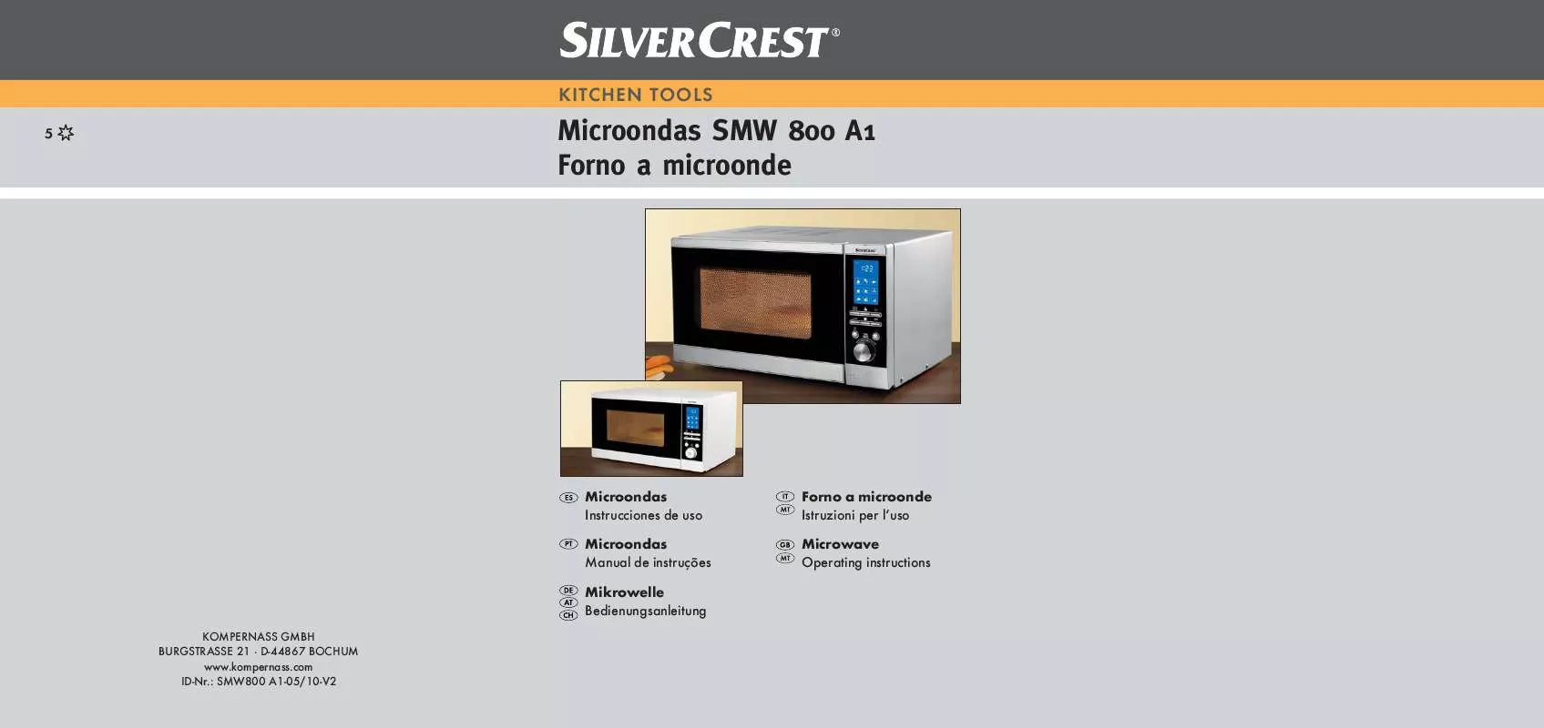 Mode d'emploi SILVERCREST SMW 800 A1 MICROWAVE