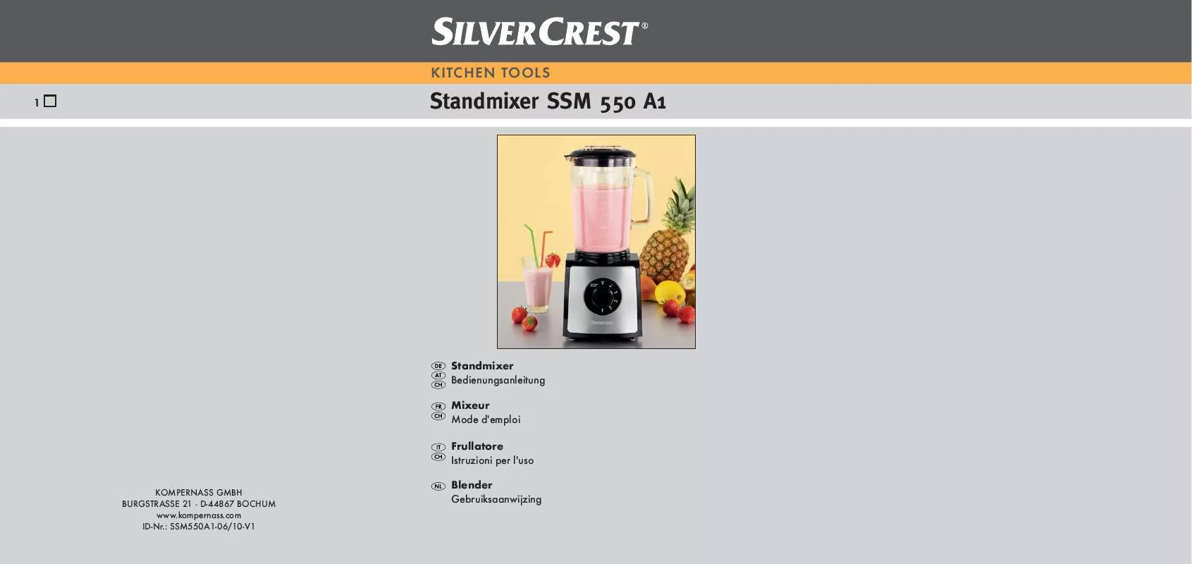 Mode d'emploi SILVERCREST SSM 550 A1
