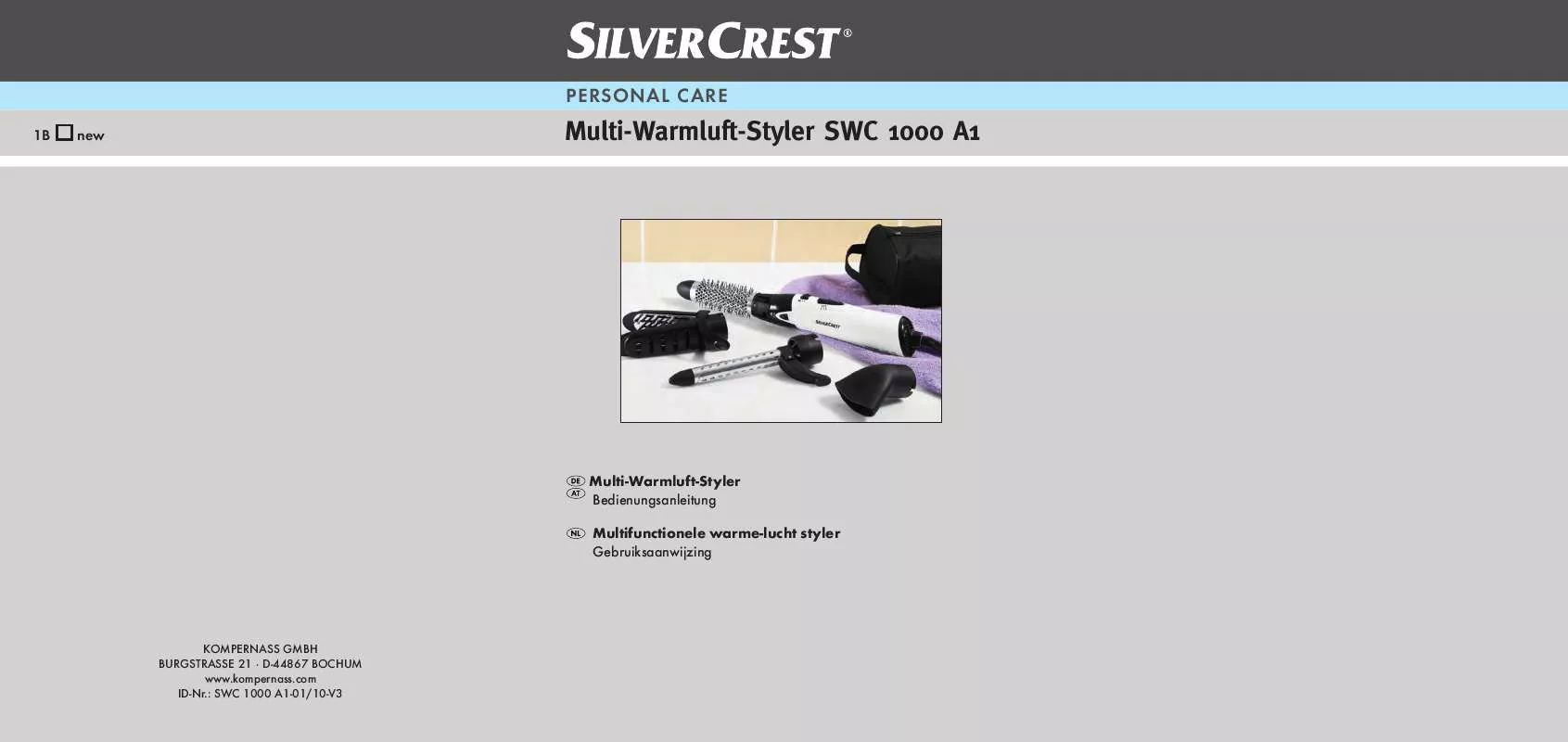 Mode d'emploi SILVERCREST SWC 1000 A1 MULTI-FUNCTION HOT AIR STYLER