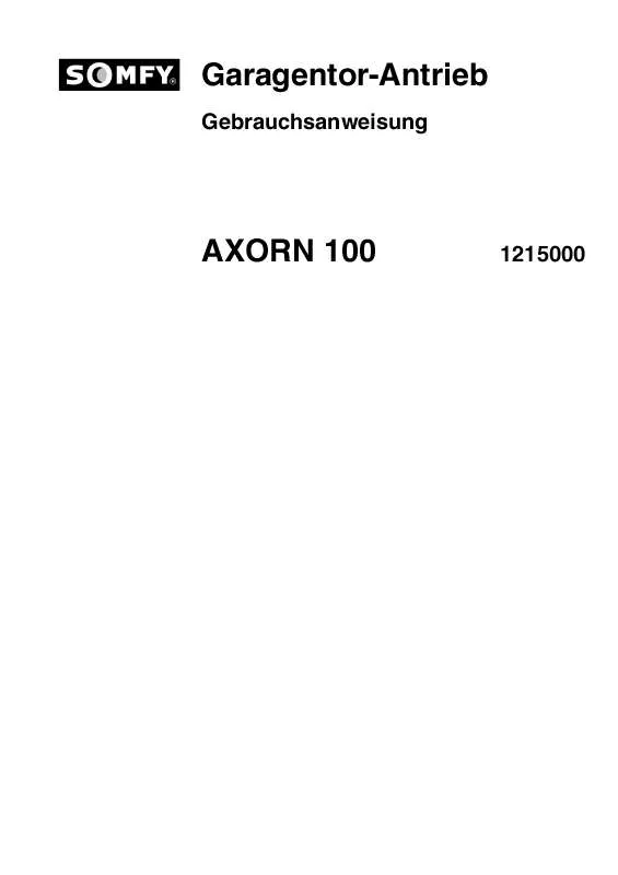 Mode d'emploi SOMFY AXORN 100