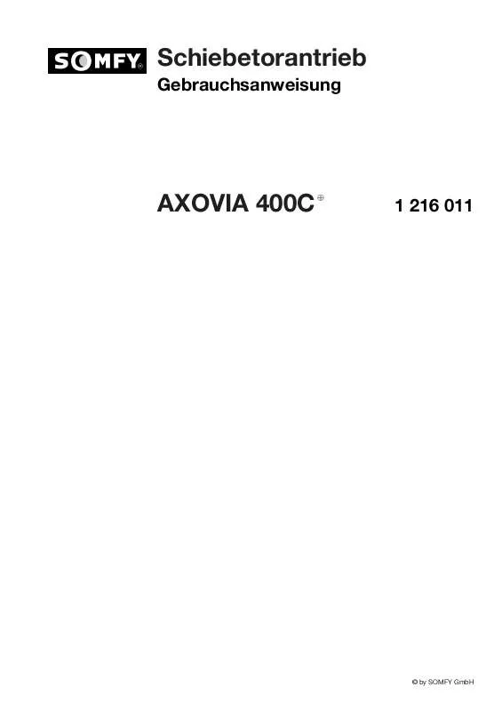 Mode d'emploi SOMFY AXOVIA 400C