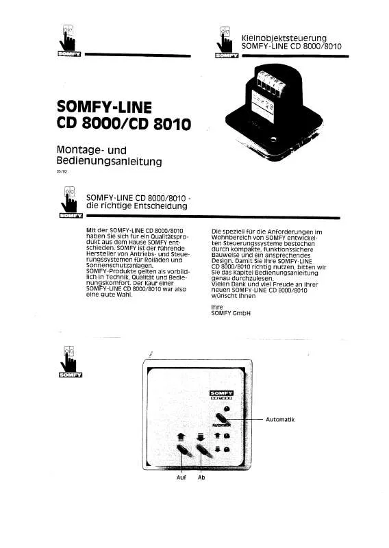 Mode d'emploi SOMFY CD 8000