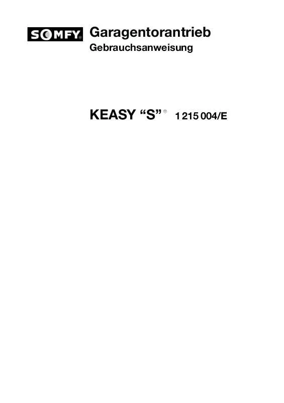 Mode d'emploi SOMFY KEASY S 1215004E