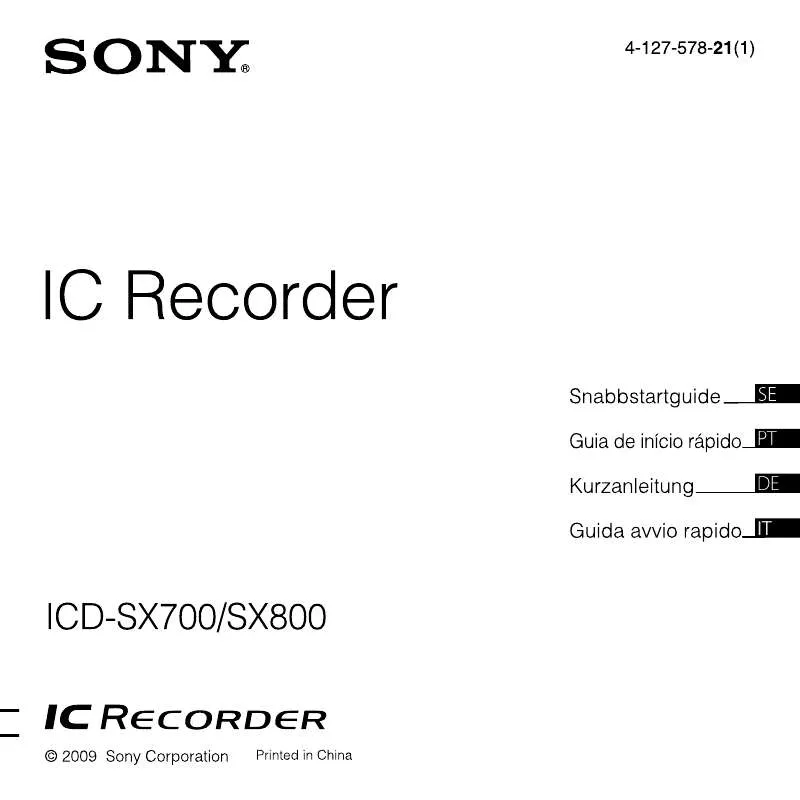 Mode d'emploi SONY ICD-SX800