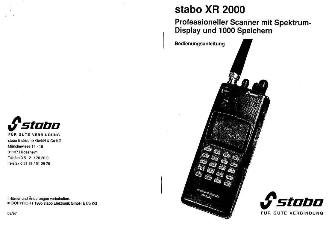 Mode d'emploi STABO XR-2000