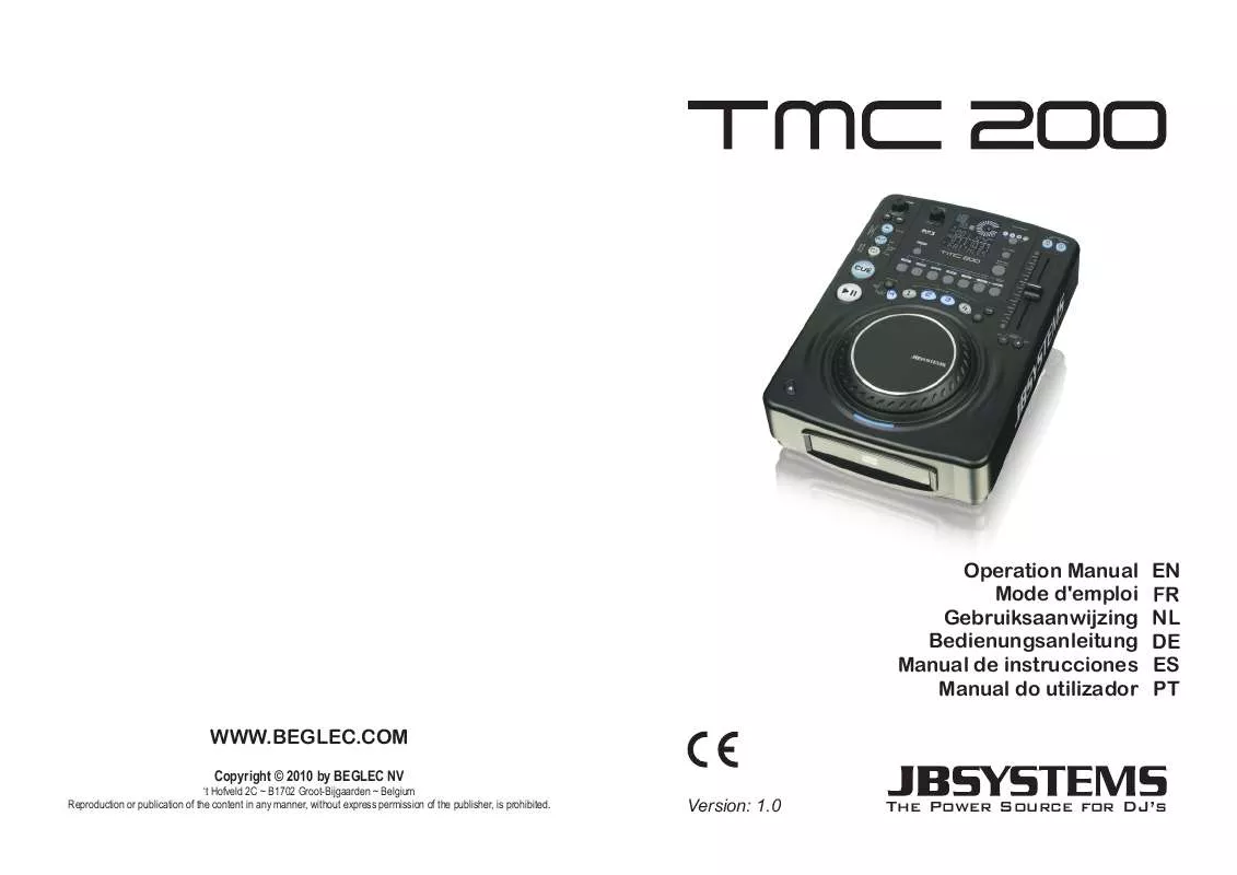 Mode d'emploi SYNQ AUDIO RESEARCH TMC 200
