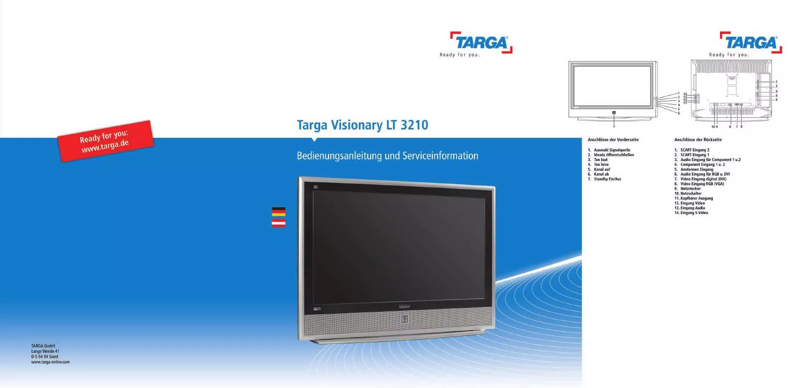 Mode d'emploi TARGA VISIONARY LT 3210