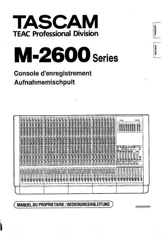 Mode d'emploi TASCAM M-2600