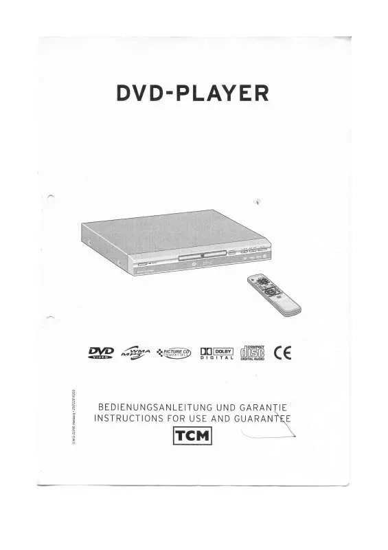 Mode d'emploi TCM CYTRON SLIM DVD-CD MP3 PLAYER