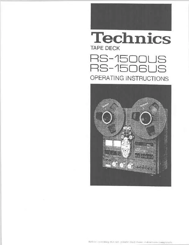 Mode d'emploi TECHNICS RS-1500