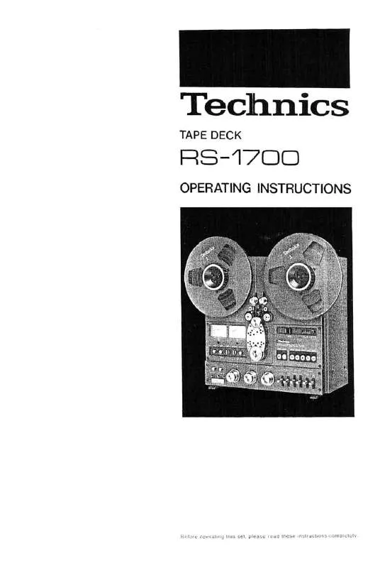 Mode d'emploi TECHNICS RS-1700
