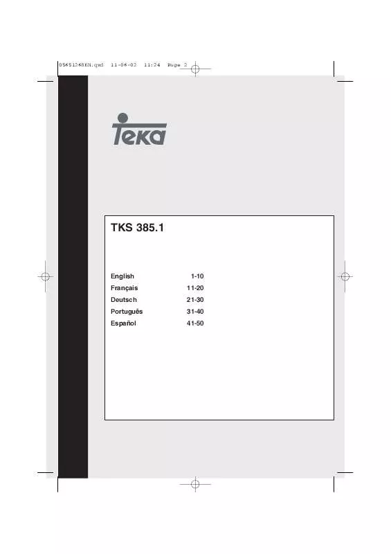 Mode d'emploi TEKA TKS 385.1