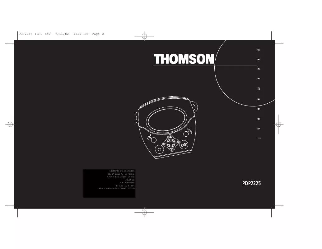 Mode d'emploi THOMSON PDP2225