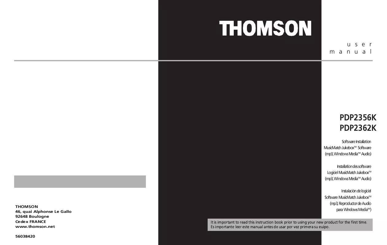 Mode d'emploi THOMSON PDP2362