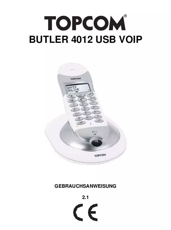 Mode d'emploi TOPCOM BUTLER 4012 USB VOIP