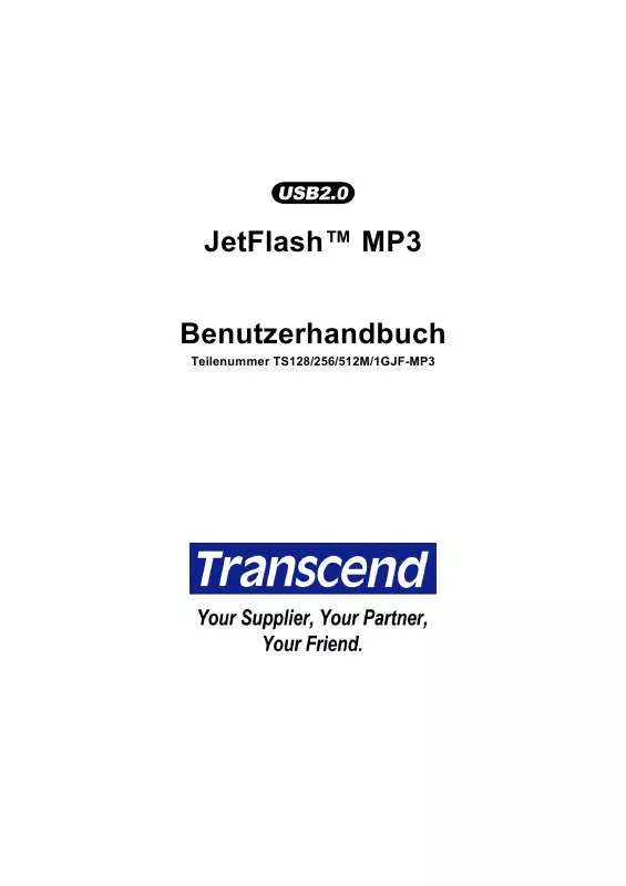 Mode d'emploi TRANSCEND TS1GJF-MP3