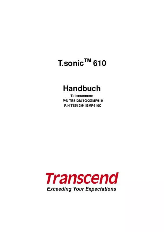 Mode d'emploi TRANSCEND TS512MMP610C