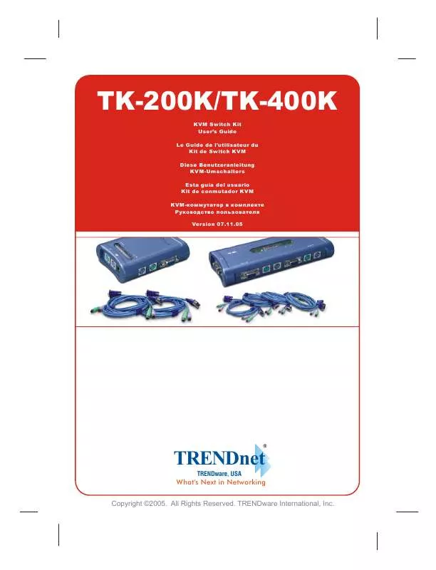 Mode d'emploi TRENDNET TK-200K