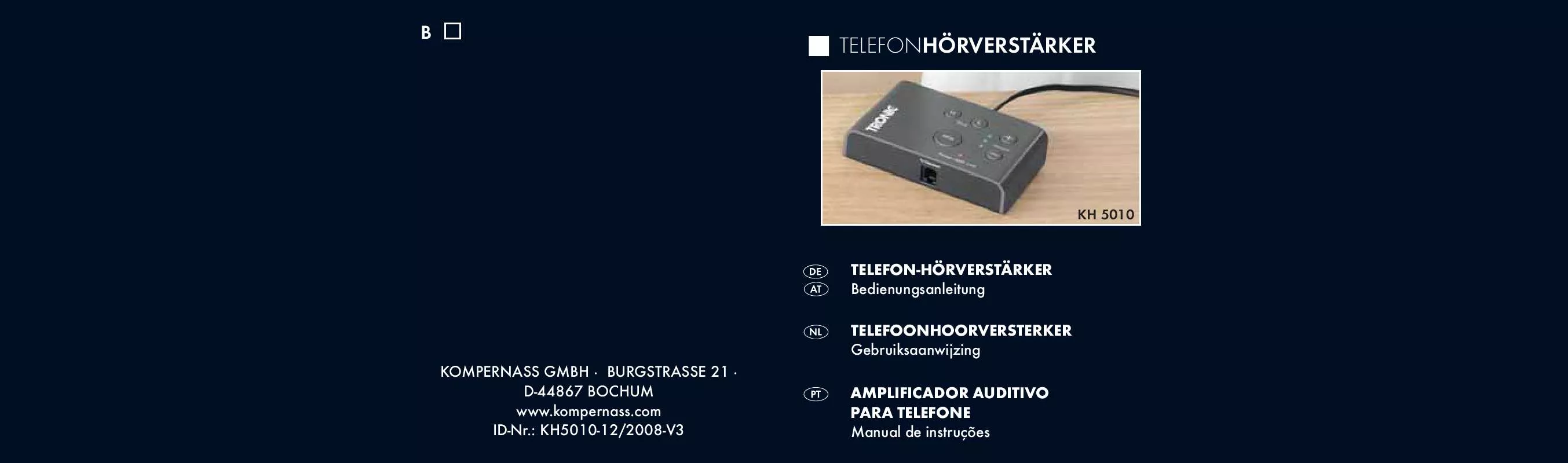 Mode d'emploi TRONIC KH 5010 TELEPHONE AMPLIFIER