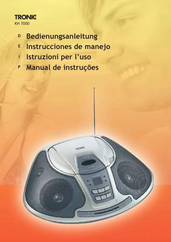 Mode d'emploi TRONIC KH 7000 PORTABLE TOP-LOADING CD-PLAYER WITH RADIO