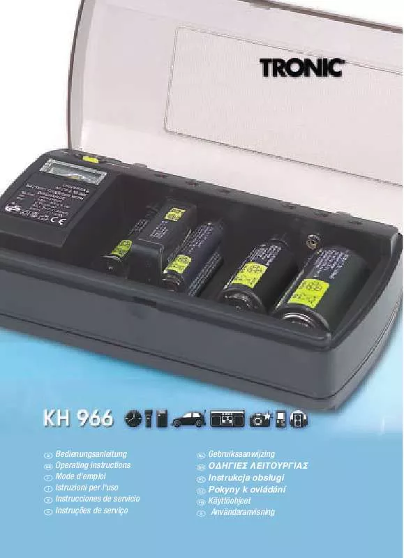 Mode d'emploi TRONIC KH 966 UNIVERSAL BATTERY CHARGER