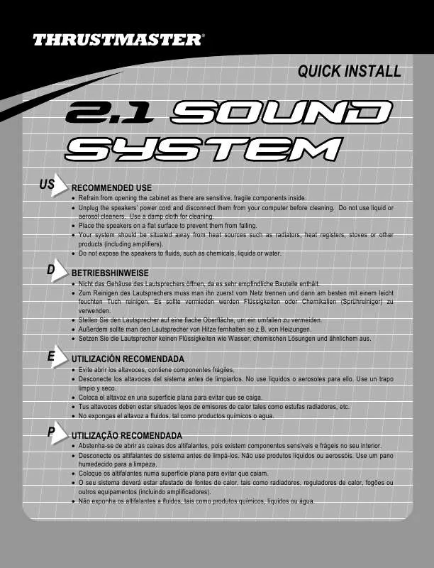 Mode d'emploi TRUSTMASTER 2.1 SOUND SYSTEM