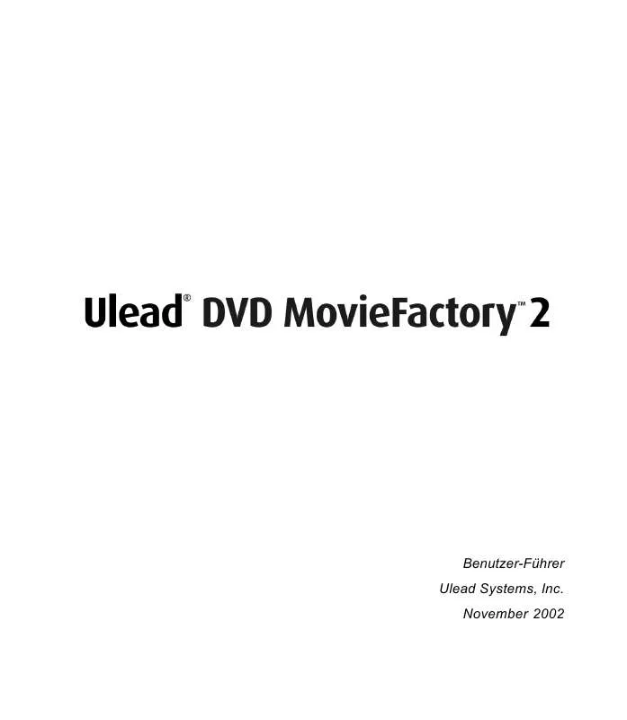 Mode d'emploi ULEAD DVD MOVIEFACTORY 2
