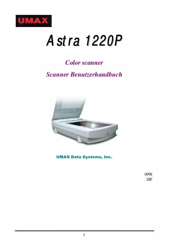 Mode d'emploi UMAX ASTRA 1220P