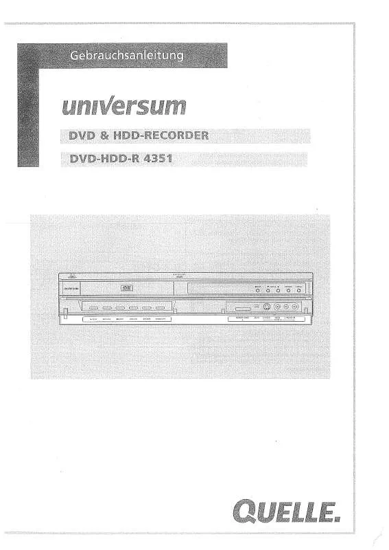 Mode d'emploi UNIVERSUM DVD-HDD-R4351