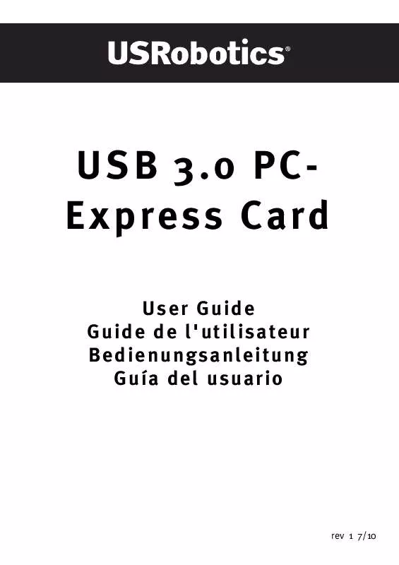 Mode d'emploi US ROBOTICS USB 3.0 PC-EXPRESS CARD