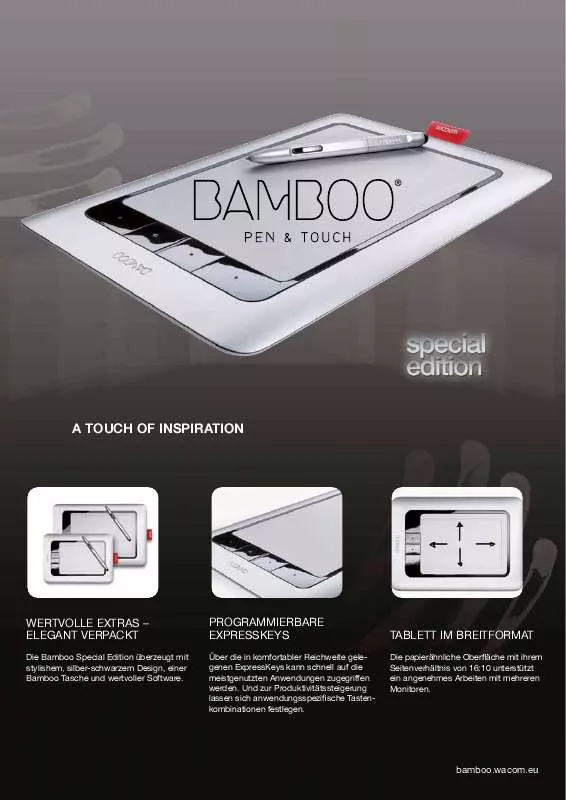 Mode d'emploi WACOM BAMBOO PEN AND TOUCH