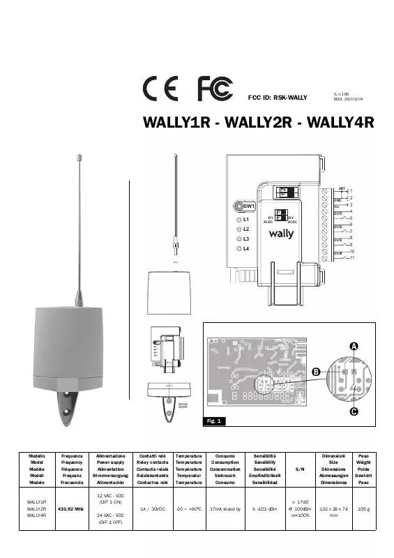 Mode d'emploi WALLY WALLY2R