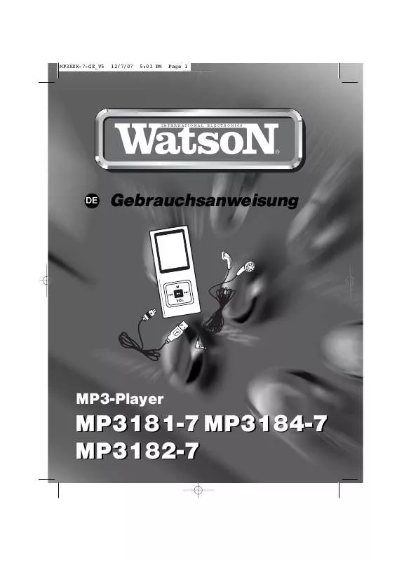 Mode d'emploi WATSON MP3181-7