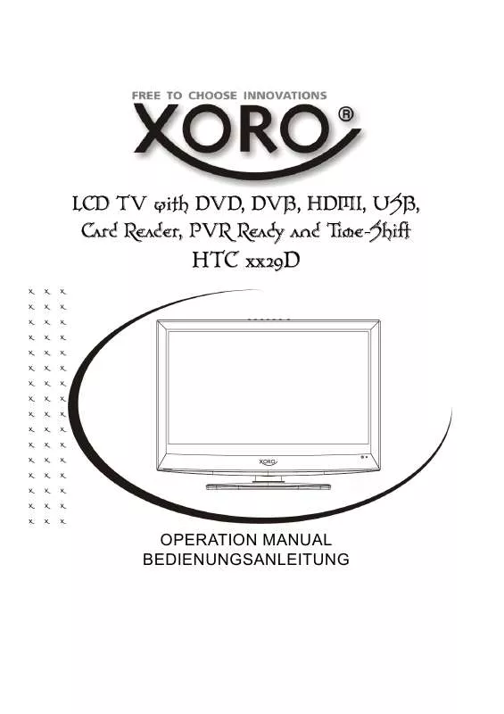 Mode d'emploi XORO HTC XX29D