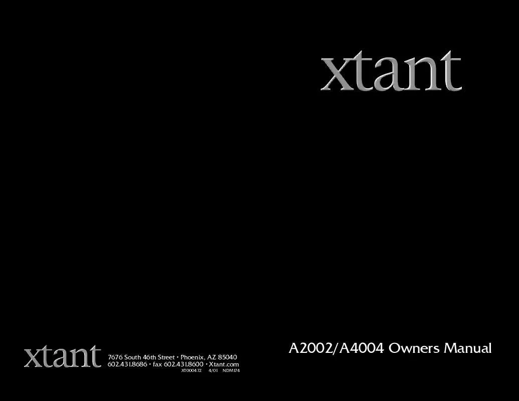 Mode d'emploi XTANT A4004